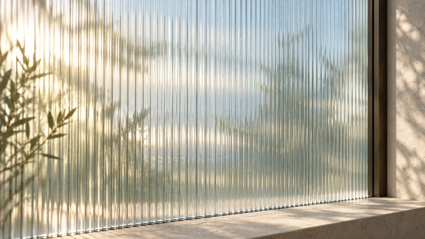 Daylight / warm stone: Pale glass, soft shadows, and a lighter field.