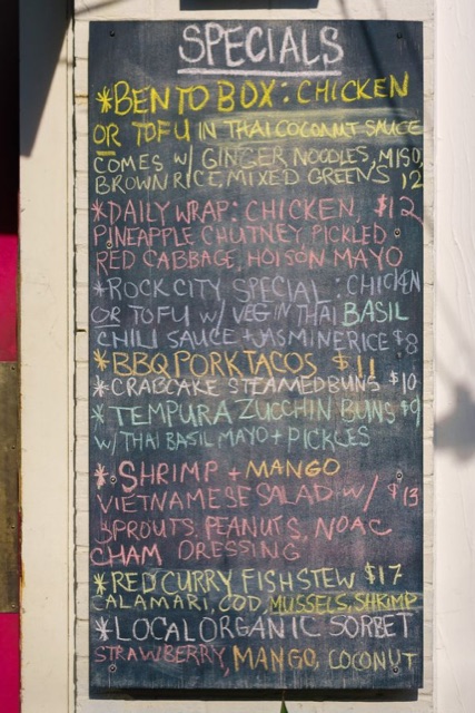 Photo of the specials board